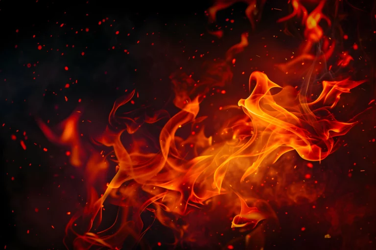 fire-flame-with-sparkle-black-background